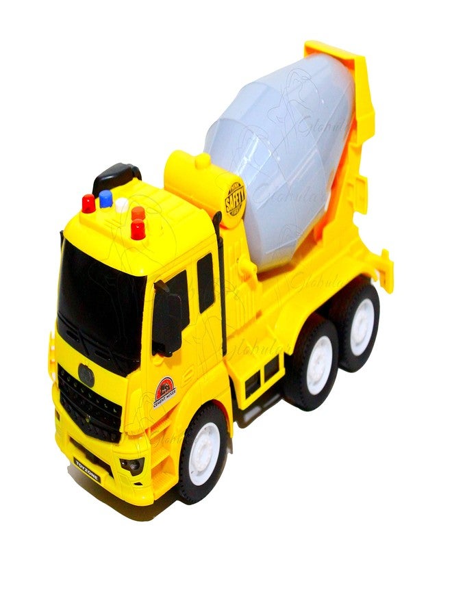 Globular Cement Mixture Friction Powered Pull Back Vehicle Truck Engineering Set Toys for Girls Boys Light and Sound +3 Year Best Gift Your Children 28 CM - Image 1